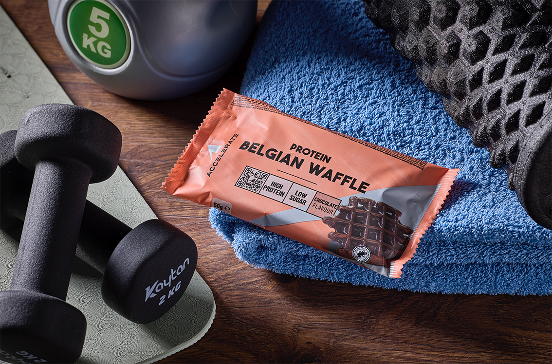Accelerate Nutrition Belgian Waffle Protein – Eiwitrijke Wafel met Chocoladesmaak