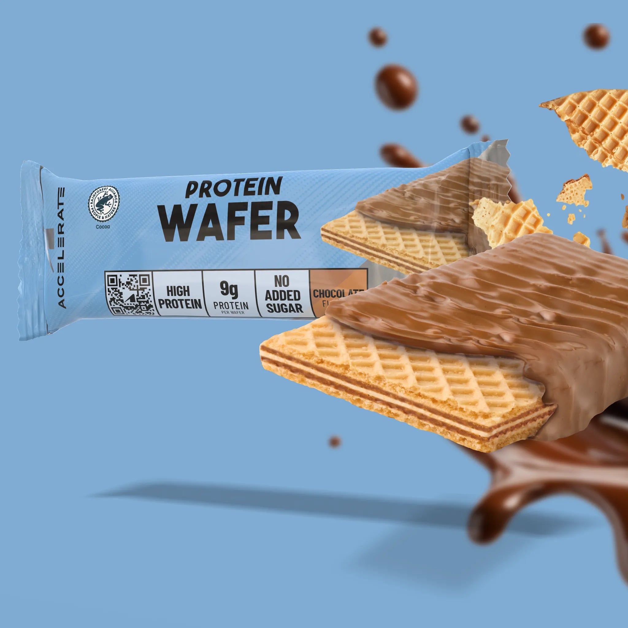 Paquet de 12 - Gaufrettes protéinées au chocolat