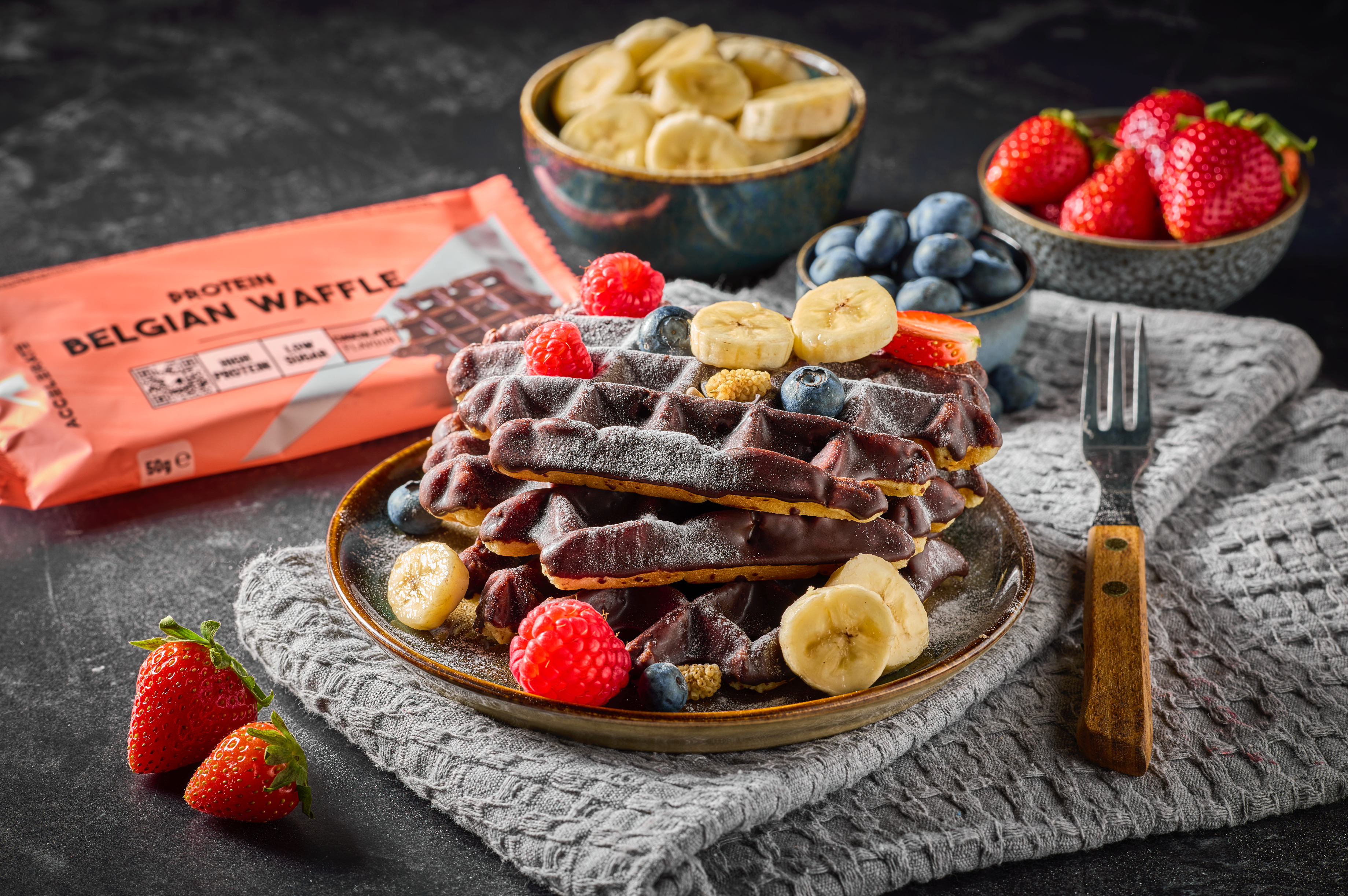 Accelerate Nutrition Belgian Waffle Protein – Eiwitrijke Wafel met Chocoladesmaak