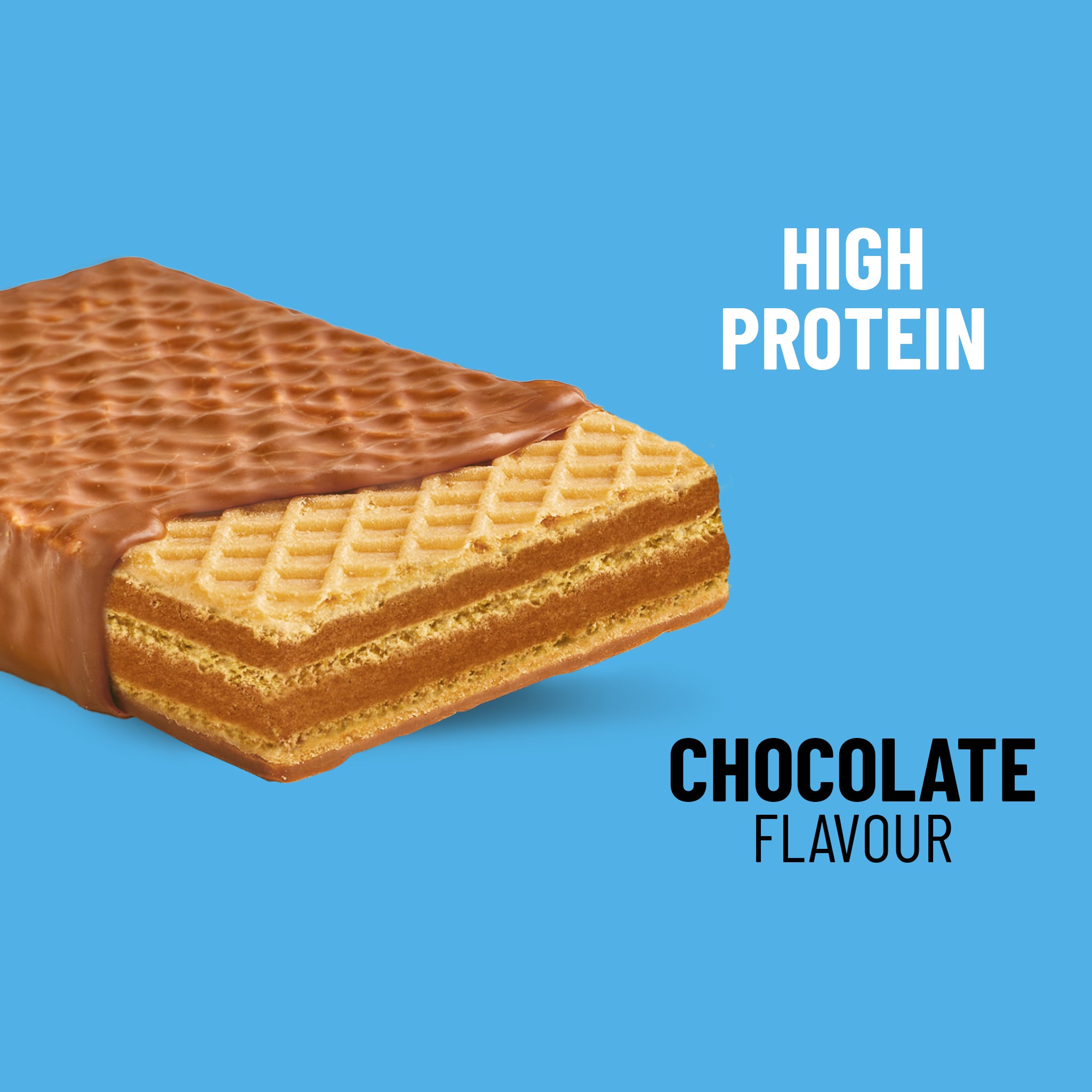 Gaufrette au chocolat fourrée aux protéines